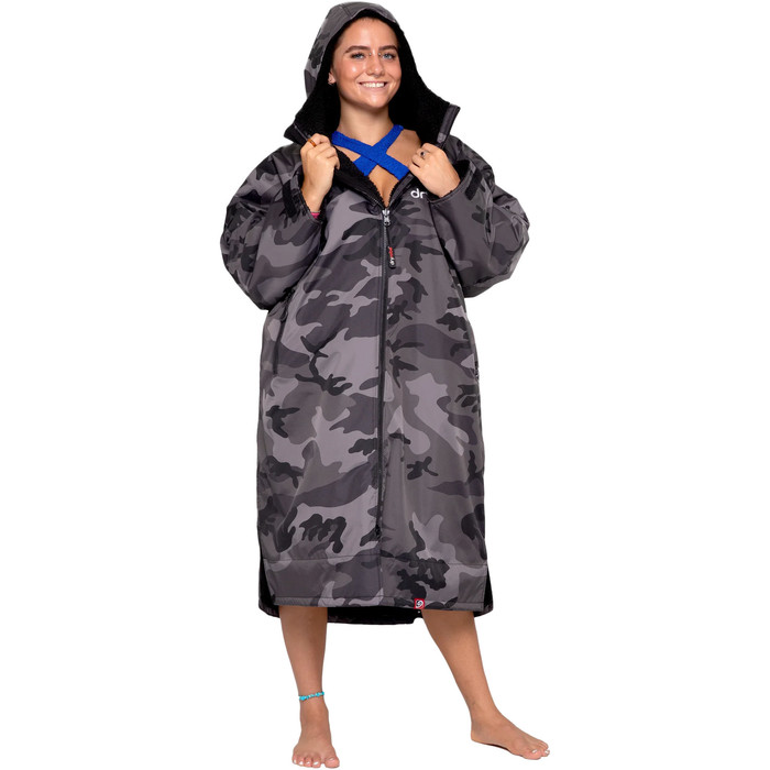 2024 Dryrobe Advance Long Sleeve Change Robe V3 DR104 - Black Camo / Black